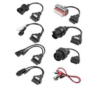 Ghekkli Lot de 8 adaptateurs universels pour voiture OBD1 OBD2 - Compatible avec VW, Audi, BMW, Opel, AutoCom Delphi CDP+ DS150Er, câble adaptateur de diagnostic OBD