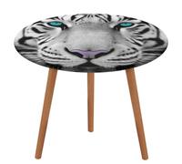 GHENBLT Nappe de table ronde en tissu imperméable avec bords élastiques, lavable et infroissable pour salle à manger, pique-nique, fête sur le thème de la terrasse, 100 cm
