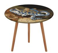 GHENBLT Nappe ronde en tissu imperméable avec bords élastiques - Lavable - Infroissable - Pour salle à manger, pique-nique, fête sur le patio - Bleu - 120 cm