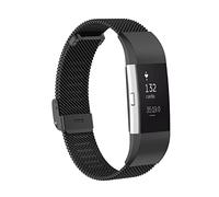 Gheper Bracelet en métal Compatible avec Fitbit Charge 2 / Charge 2 HR Bracelets de Montre Intelligente en Acier Inoxydable tissé Bracelet de Remplacement Accessoire