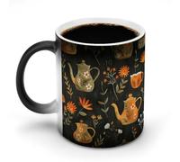 GHEPSDW Tasse thermochromique en céramique avec plantes et théière