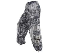 Gheri Pantalon ample en coton délavé pour homme avec imprimé champignon brodé Ali Baba