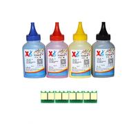 GHFcgjCJ Ensemble de Poudre de Toner CE740A CE741A CE742A CE743A 40g, Compatible avec Color Pro CP5225 CP5525dn CP5520(CMYK and Chip 1Set)