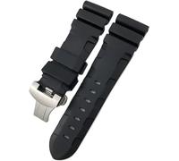 GHFHSG Bracelet de montre en caoutchouc 24 mm 26 mm en silicone pour Panerai Luminor submersible PAM Vert Bleu Bracelet étanche, 26mm, Agate