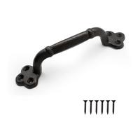 GHFTCCF Poignée Porte coulissante, poignée meuble vintage noir, Style rétro, Fonte Poignée Porte avec Base Épaissie, Poignée de Porte Grange pour les Abris de Porte, Garages, Armoires 0XBIT