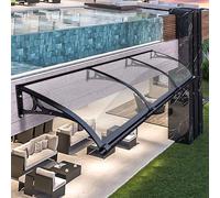 GHFXSCV Auvent de Porte-fenêtre Durable 60 x 100 cm avec Support en Aluminium Noir. Protection UV, Pluie et Neige pour l'avant-Porte. Volet Pare-Soleil Transparent.