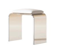 GHFXSCV Banc Minimaliste en Acrylique, Tabouret de Jardin Moderne avec Coussin en PU, Chaise élégante pour se déchausser, idéale pour Le Salon et l'entrée, Meuble Compact Gris de 60 cm.