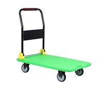 GHFXSCV Chariot à Main Pliable avec Plateforme pivotante, Vert - 70 x 47 x 82 cm