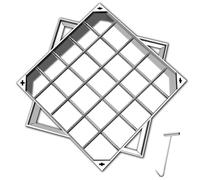 GHFXSCV Couvercle d'accès carré Invisible en Acier Inoxydable avec Cadre, Trappe d'inspection rectangulaire pour Drainage extérieur, puisard d'eau de Pluie pour Jardins et allées (40x40x5cm/16x16x2i