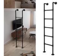 GHFXSCV Échelle de lit superposé, échelle Murale en métal pour Grenier, échelle d'accès pour fenêtre de sous-Sol, Durable et sûre, échelle de lit superposé en Fer forgé Noir pour Grenier,