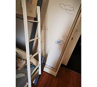 GHFXSCV Échelle de lit superposé réglable en métal pour Camping-Car, Caravane, Maison, dortoir, Appartement, Supports de Suspension universels avec Crochets (Couleur : Blanc, Taille : 1,16