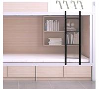 GHFXSCV Échelle de lit superposé Suspendue Noire réglable, échelle de Remplacement en métal avec Crochets pour dortoir, loft, Camping-Car (Taille : 140 cm).