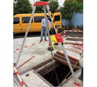 GHFXSCV Kit de trépied Robuste en Aluminium pour espaces confinés, pour Le Sauvetage d'urgence, Pieds réglables de 1,34 m à 2,14 m, Ceintures de sécurité et treuil de 1 200/1 800/2 600 LB