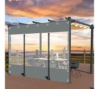 GHFXSCV Rideau extérieur imperméable avec Porte zippée, Panneaux latéraux à œillets, résistant aux intempéries pour pergola, terrasse, Porche, Gazebo, abri de Voiture - Solution d'intimité polyvalen