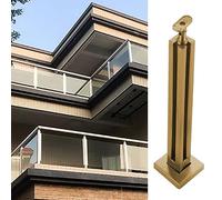 GHFXSCV Système de Garde-Corps en Verre pour terrasse extérieure, Cour ou Jardin, avec Support de Sol et Poteau d'angle doré. Idéal pour Balcon, terrasse, Patio, escalier ou Autre pièce à Vivre. Éta