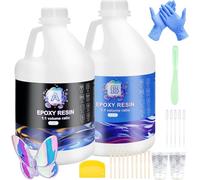 Ghguole Resine Epóxy,4.5 L Kit Resin Epóxy Transparente et Durcisseur 1: 1 Ratio Revêtement pour Bois,DIY,Créations Artistiques,Table,Décoration