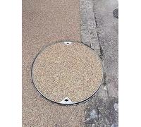 GHHDPDMJ Couvercle et Cadre de Regard en Acier Inoxydable 304, Couvercle de Fosse septique Rond encastré, Design Invisible pour allée de Jardin, pelouse, Hauteur 50 mm, diamètre 400 mm, Durable et él