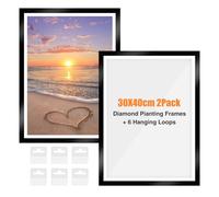 GHHKUD Cadres de Peinture en Diamant, 2 Paquets Peinture Diamant Cadre 30x40 cm cadre magnétique pour Diamond Painting cadres de photos ou Des postes ou Photos (Taille intérieure: 24,6x34,6cm)