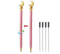GHHQIANG Lot de 2 stylos Sailor Moon - Fournitures scolaires - Ensemble de papeterie Kawaii - Stylo lune rose pour la journée scolaire, les étudiants, les cadeaux ou le bureau, pointe 1 mm