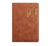 GHHQIANG Porte-crayons en cuir pour bloc-notes, journal, stylo, bloc-notes, pour bureau, notes d'étudiants (marron)