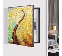 GHHQQZ Cache Fusibles Décoratifs Installation Simple Boîte Distribution Masque Peinture Décorative Compteur Électrique Mur d'accent Dans Salon(E,60x70cm)