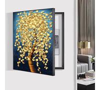 GHHQQZ Cache Fusibles Décoratifs Installation Simple Boîte Distribution Masque Peinture Décorative Compteur Électrique Mur d'accent Dans Salon(B,60x70cm)