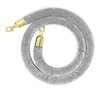 GHHVFEC Barrière en Corde de Velours Gris - Poteau de Gestion de File d'attente de 2,5 m pour événements, théâtres, Tapis Rouges, contrôle des foules, Guidage élégant des visiteurs