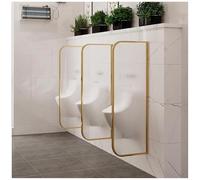 GHHVFEC Cloison de séparation en Verre trempé pour urinoir - Lot de 3 écrans de confidentialité pour urinoir Homme avec Cadre en Acier Inoxydable, Fixation Murale pour écoles, Bars, hôtels - Or 100