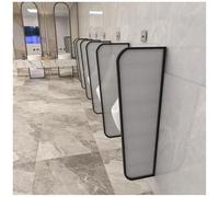 GHHVFEC Cloison de séparation Noire pour urinoir - Écrans de confidentialité en Verre trempé pour Toilettes publiques, cloison étanche pour Toilettes Hommes, hôtels et écoles, Lot de 4