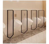 GHHVFEC Cloison d'urinoir en Verre trempé, Cadre en Acier Inoxydable, séparateur de confidentialité pour Hommes, écrans de Toilette muraux, 4 cloisons Noires pour urinoir de Salle de Bain