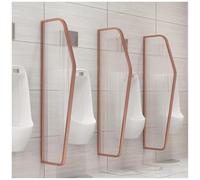 GHHVFEC Cloison d'urinoir en Verre trempé Or Rose - 3 séparateurs muraux pour urinoir, écran de confidentialité pour Hommes, idéal pour Les écoles et Les Bars, écrans de confidentialité de Toilettes