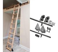 GHHVFEC Kit de quincaillerie pour échelle coulissante, Rail d'échelle Mobile pour Maison/intérieur/Grenier (sans échelle), Rail d'extension Coulissant + roulettes de Sol (Taille : kit de r