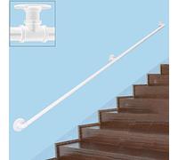 GHHVFEC Kit de Rampe d'escalier, Rampe de Support de Rampe d'escalier Murale Moderne Blanche pour Utilisation intérieure et extérieure / 240 cm (8 Pieds)