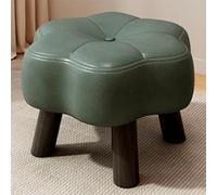 GHHVFEC Petit Pouf en Forme de Fleur, Repose-Pieds, Banc à Chaussures rembourré, Pouf en Cuir avec Pieds surélevés et Mousse Haute résilience, idéal pour Le Salon, Vert