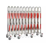 GHHVFEC Portail de sécurité rétractable et Pliable en métal BER, Extensible et Mobile, de 2,5 x 20 m, en Acier Inoxydable avec Roues. Solution de sécurité et de sûreté.