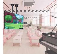 GHHVFEC Support de Montage Mural pour téléviseur de 60 à 100 Pouces, Support de Plafond à Double Barre, réglable en Hauteur et inclinable, Support de Plafond à câble caché, Facile à Instal