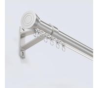 GHHVFEC Tringle à Rideaux Robuste en Aluminium de 3,2 à 19,6 Pieds avec Supports. Ensemble de Tringle à Rideaux réglable pour séparateurs de pièces, Salon, Chambre, Bureau. Installation Facile (Gris