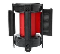 GHHZML Barriere Retractable Barrières à sangle rétractable, ruban d'avertissement de foule, ligne contrôle file d'attente, cordon mural, poteau montage corde, poteaux extérieurs 5 m(Red)