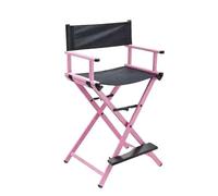GHHZML Chaise Pliante Camping Aluminum Alloy Folding Makeup Chair Lightweight Outdoor Portable Stall Barber Director Backrest Headrest(Pink Without Pillow)