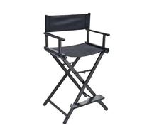 GHHZML Chaise Pliante Camping Aluminum Alloy Folding Makeup Chair Lightweight Outdoor Portable Stall Barber Director Backrest Headrest(Black Without Pillow)