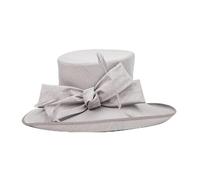 GHHZML Diademe Femme Chapeau de mariée Luxe, Chapeau Formel for Femme, Plat en Sinamay avec Plumes, for fête thé(Gray)