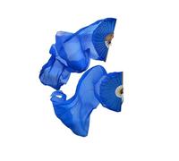 GHHZML éVentail De Soie Danse Éventails de Danse en Voile Soie Chinois Unisexe, 1 Paire d'éventails du Ventre, Couleur Pure, 180x90cm pour la Scène(Royal Blue,150x90cm)