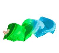 GHHZML éVentail De Soie Danse Éventails de Voile Danse du Ventre en Soie véritable, 1 Paire/1 pièce, Bambou Teint à la Main, Long éventail, Vraie pour la Scène(8,1pair realsilk 230cm)