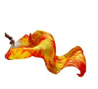 GHHZML éVentail De Soie Danse Éventails de Voile Danse du Ventre en Soie véritable, 1 Paire/1 pièce, Bambou Teint à la Main, Long éventail, Vraie pour la Scène(11,1pc Right hand-230cm)