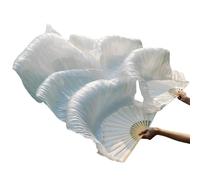 GHHZML éVentail De Soie Danse Éventails de Voile Danse du Ventre, éventail en Soie véritable/Imitation, côtes Bambou, Teint à la Main, Performance pour la Scène(23a,2XL-280x90Real Silk)