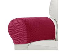 GHHZML Housse Accoudoir Canapé 2pcs/Set Jacquard Armrest Chair Covers Solid Color Sample Dust-Proof Sofa Arm Universal Cover for Living Room Home Decor pour Le Salon(A10 Wine Red)
