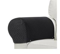GHHZML Housse Accoudoir Canapé 2pcs/Set Jacquard Armrest Chair Covers Solid Color Sample Dust-Proof Sofa Arm Universal Cover for Living Room Home Decor pour Le Salon(A4 Black)