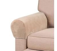 GHHZML Housse Accoudoir Canapé 2pcs/Set Velvet Sofa Armrest Cover Stretch Armchair Protectors for Living Room Removable Recliner Couch Loveseat Covers pour Le Salon(Beige)