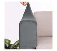 GHHZML Housse Accoudoir Canapé Plush Velvet Sofa Armrest Cover for Living Room Stretch Solid Arm Protector Armchair Couch Removable 2 Pieces Four Seasons pour Le Salon(Dark Grey)