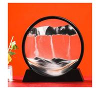 GHHZML Peinture De Sable Qui Coule Sable Mobile 3D, décoration créative, sablier Liquide, Paysage de Sable coulant, Peinture mouvant Rond, Maison(Black Base-Black,12 inch)